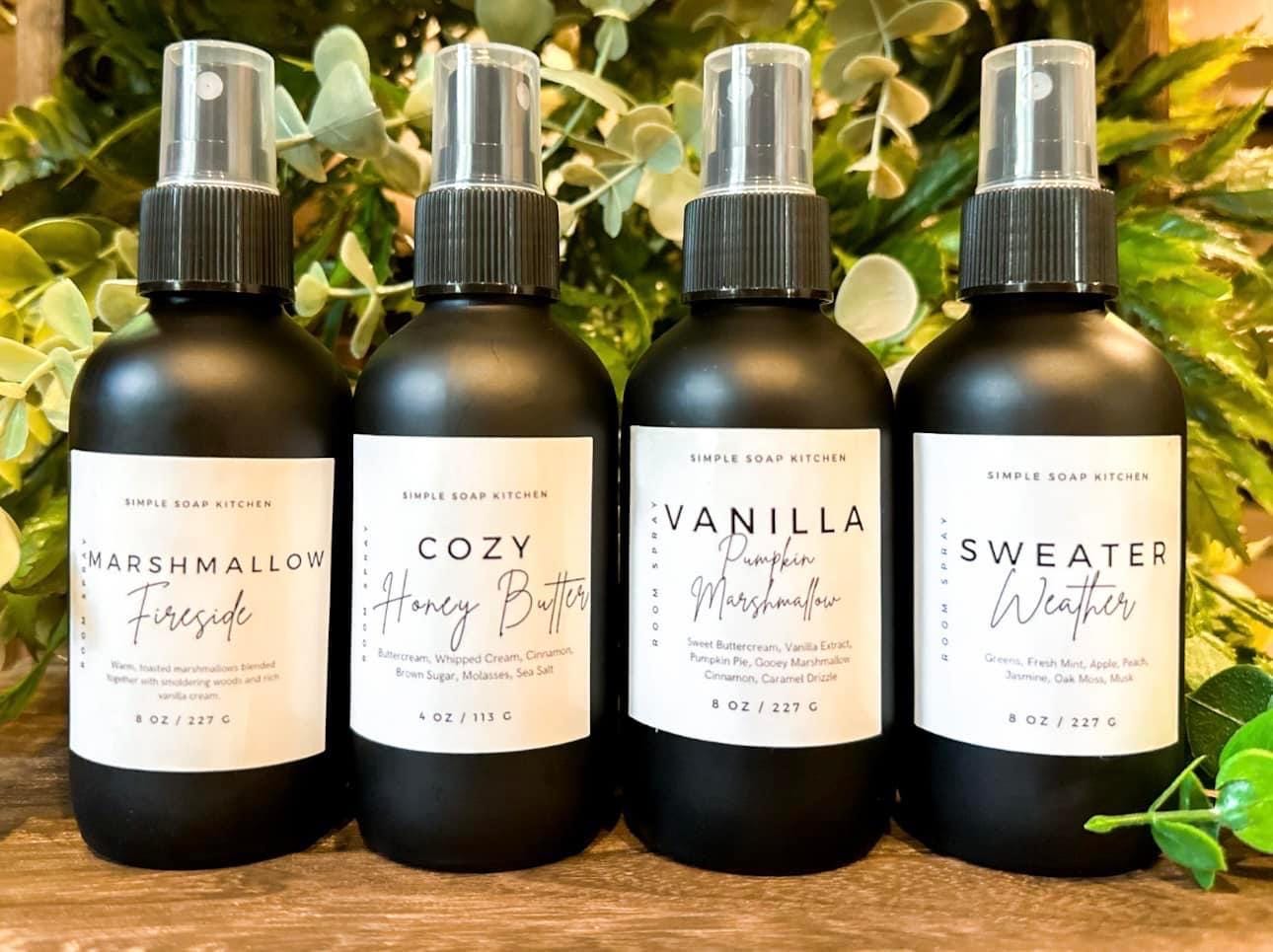 Fall Room & Linen Spray, Fall Scents, Air Freshener, Fabric Freshener, Bathroom Spray, Car Spray 4 oz